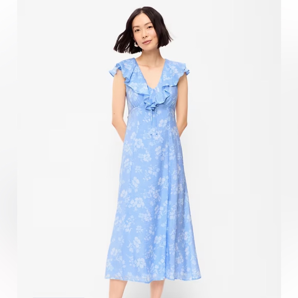 Old navy Sky Blue Floral Ruffle Midi Dress